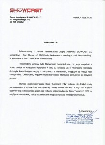 Referencje tłumaczenie podczas maratonu